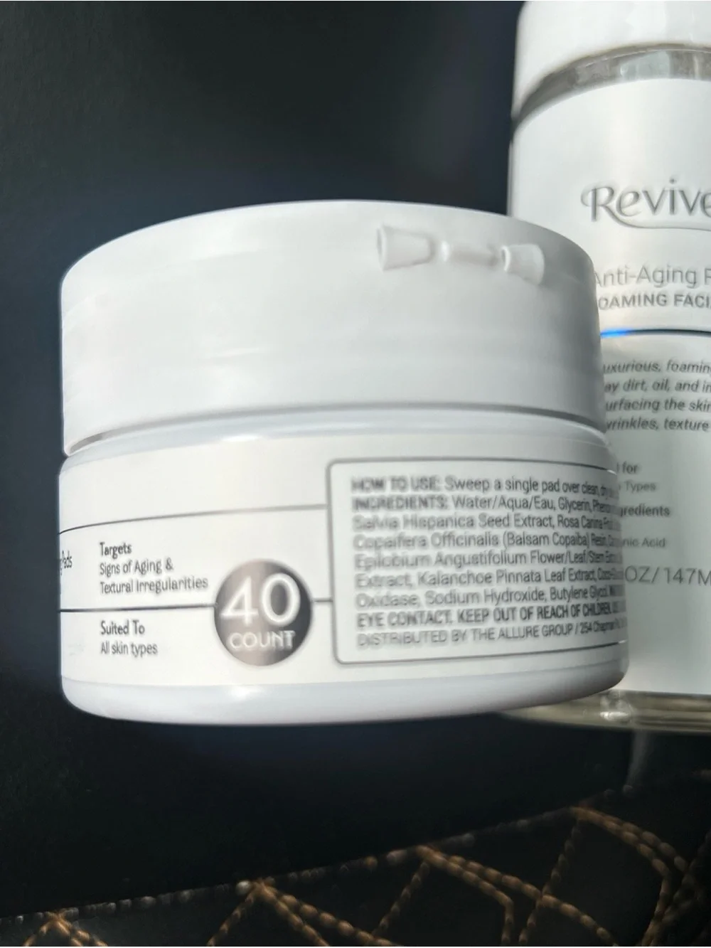 Lot of 2 ReviveRx Anti-Aging Retinol Foaming Facial Cleanser & Exfoliating Pads